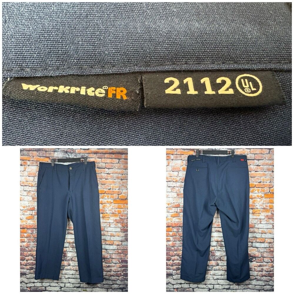 Workrite FR 2112 Nomex Cat 1 Flame Resistant Pants Blue ARC 7 Size 36"x 28"